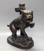 After Mene, a bronze figure of a chained mastiff 33cm