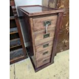 A Victorian style mahogany and pine five drawer filing chest with locking bar, width 43cm, depth