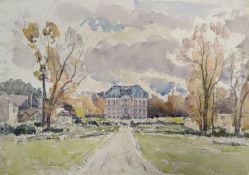 Lord Methuen (1886-1974), watercolour, 'Chateau de la Tour, signed and dated 1944, 30 x 43cm.