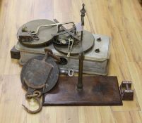 A quantity of weighing scales, etc