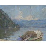 Terrick Williams (1860-1936), pastel, Italian lake scene, signed, 23 x 29cm