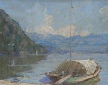 Terrick Williams (1860-1936), pastel, Italian lake scene, signed, 23 x 29cm