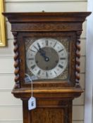A William and Mary style seaweed marquetry inlaid walnut grandmother clock, height 166cm