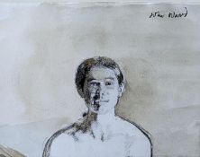 John Ward (1917-2007), pencil and watercolour, Head study of a young man, signed, 12 x 16cm