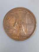 A Russian bronze medallion, Coronation Catherina 1724, 6cm.
