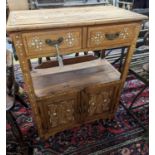 An Indian bone inlaid hardwood buffet, length 72m, depth 38cm, height 91cm