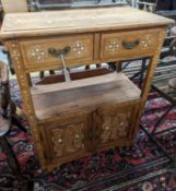 An Indian bone inlaid hardwood buffet, length 72m, depth 38cm, height 91cm