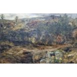 John Wright Oakes (1820-1887), oil on board, River landscape, signed, 30 x 46cm, unframed