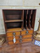 A Victorian mahogany stationery cabinet, width 39cm, depth 22cm, height 48cm