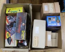 An assortment of boxed toys, including, Photoing Car car and Puff Puff loco