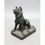 After the Antique, a carved serpentine hound, The Dog of Alcibiades, 9.5cm.