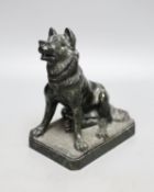 After the Antique, a carved serpentine hound, The Dog of Alcibiades, 9.5cm.