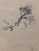 Mosè Bianchi (1840-1904), pencil sketch, Lady reading, Studio stamp and numbered 852, 22 x 18cm