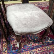 A Victorian mahogany upholstered footstool. H-47cm