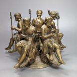 A cast bronze Neptune centrepiece, 20cm