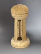 A 19th century ivory table thermometer, 13cm.