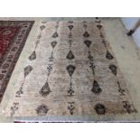 A contemporary Ikat design Jute carpet, 300 x 240cm