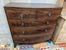 A Regency mahogany bowfront chest, width 104cm, depth 52cm, height 106cm