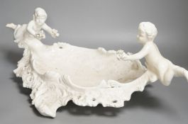 An Italian glazed pottery centrepiece, 63cm