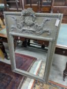 An 18th century style painted overmantel mirror, width 80cm, height 124cm