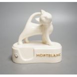 A rare Montblanc advertising display pottery "cat" pen stand, mid-20th century, 14cm