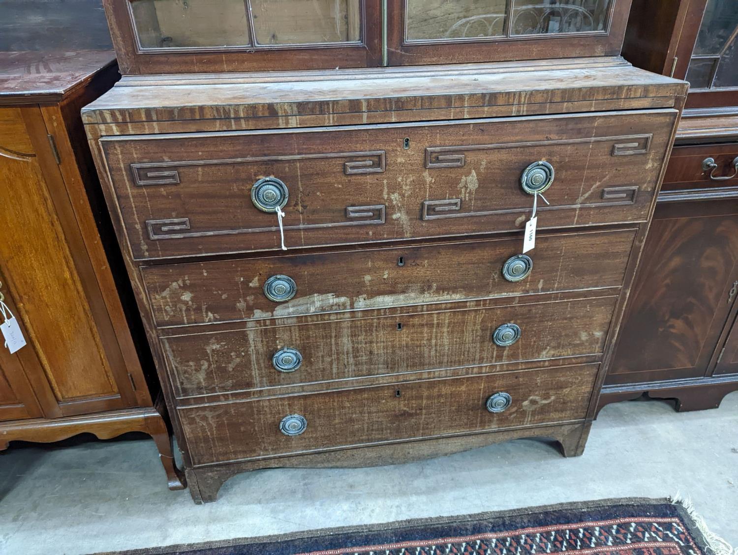 A Regency mahogany secretaire bookcase, length 106cm, depth 52cm, height 232cm - Image 2 of 2