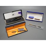 4 pens including Mount Blanc, Parker and two Watermans