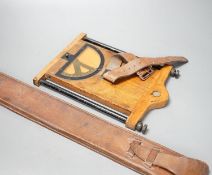 WWI artillery battery range calculator and similar Houghton-Butcher protractor, 1915/16