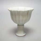 A Chinese Qingbai type stem cup.10 cms high.