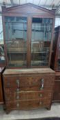 A Regency mahogany secretaire bookcase, length 106cm, depth 52cm, height 232cm