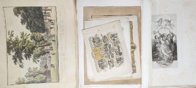 A folio of 19th century German and Austrian hand coloured prints and steel engravingsApprox. 40 x