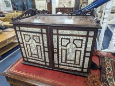 An Indo-Portuguese bone inlaid collectors cabinet, depth 37cm, height 54cm