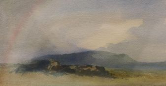 Charles Norman Longbotham (1917-1999), watercolour, Mountain landscape with rainbow, signed, 11.5