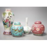 A group of Chinese porcelain, Republic period and later, tallest 23cm
