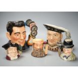 A collection of Royal Doulton character jugs, most boxed
