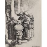 After Rembrandt Van Rijn, etching, 6.5 x 12.5cm