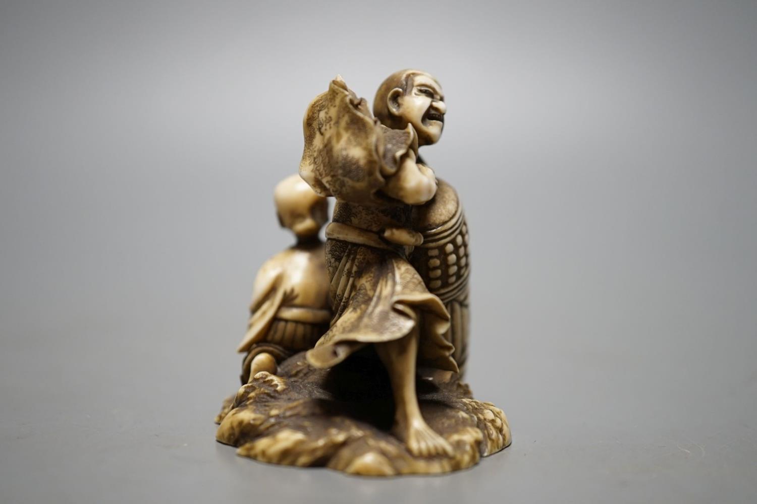 A Japanese ivory okimono, Meiji period, 7cm - Image 2 of 2