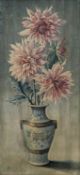 After Tretchikoff, colour print, Chrysanthemums in a Chinese vase, signed in the plate and also