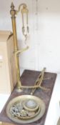 A Victorian brass pan scale.60 cms high from base.