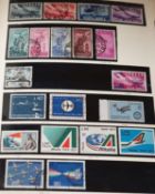 An unusual collection of World stamps and First Day Covers, all featuring aeroplanes and aviation