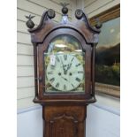 A George III 8 day oak cased longcase clock, height 217cm