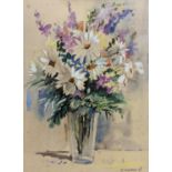 Ch. Decatoire, watercolour, Still life of flowers in a glass vase, signed and dated '67, 31 x 23cm