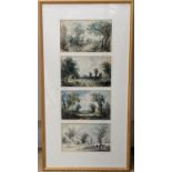 T. Webb, four watercolours, The Seasons in landscapes, each 11 x 18cm, framed as one