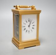 A French gilt-brass carriage clock, 13cm high