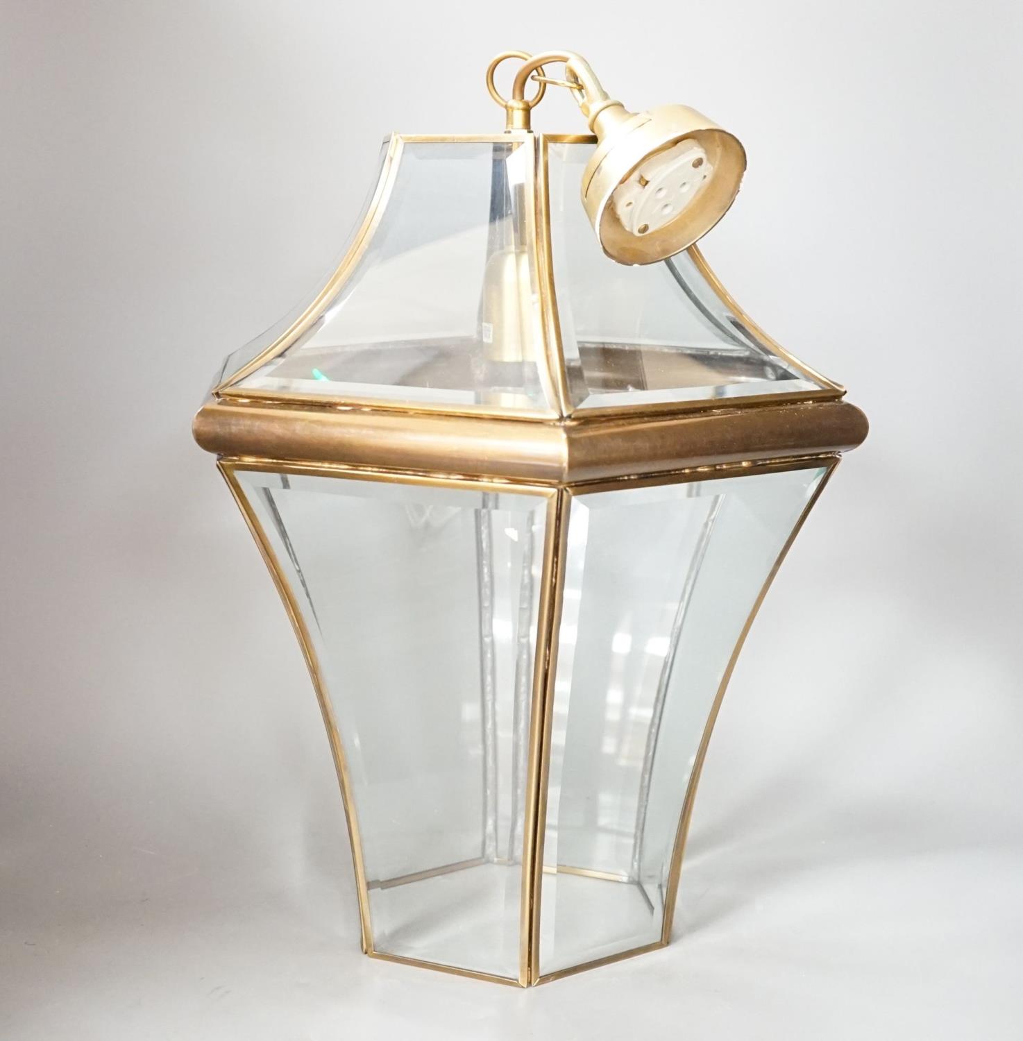 A contemporary porch lantern.41 cms high.