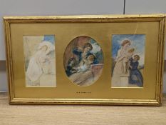 William Edward Frost RA (1810-1877), three watercolours, Studies of mothers with children and a