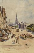 watercolour, Princes Street from Frederick Street, Edinbugh, 50 x 34cm