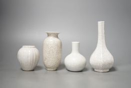 Four Chinese crackle glaze vases,tallest 16 cms high.