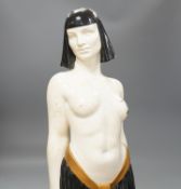 An Art Deco composition figure of an Egyptian lady, 78cm