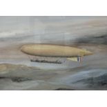 § § Norman Wilkinson (1878-1971), ink and watercolour, Fleurus Airship French Army 1912, signed with